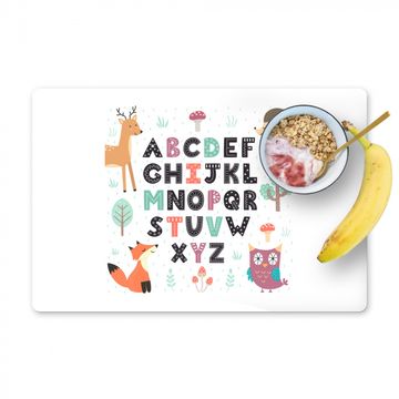 Tischset - Illustration Alphabet mit Waldtieren - 6 Stück