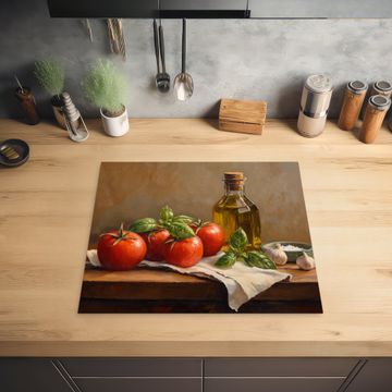 Herdabdeckplatte - Tomaten - Olivenöl - Stilleben