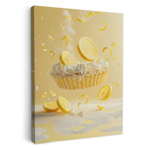 Leinwandbilder - Zitrone - Kuchen - Lebensmittel - Gelb