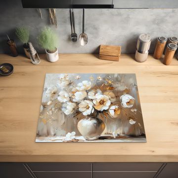 Herdabdeckplatte - Vase - Blumen - Kunst - Gold