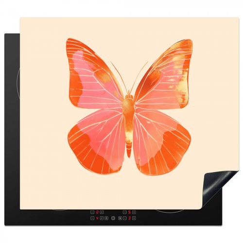 Herdabdeckplatte - Schmetterling - Minimalistisch - Rosa
