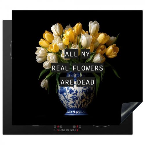 Herdabdeckplatte - Zitate - Blume - Tulpe - Gelb
