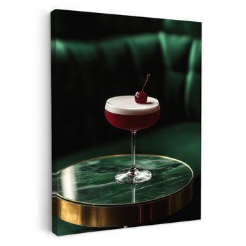Leinwandbilder - Kirsche - Cocktail - Rot - Marmor
