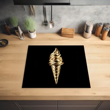 Herdabdeckplatte - Eiscreme - Gold - Schwarz - Lebensmittel