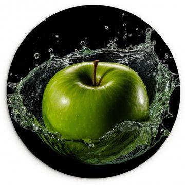 Runde Bilder - Apfel - Grün - Obst - Wasser - Schwarz