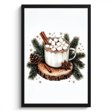 Bilder mit Rahmen - Winter - Holz - Schokoladenmilch - Getränk - Weihnachten