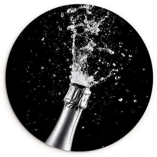 Runde Bilder - Champagner - Schwarz - Spritzer - Popping