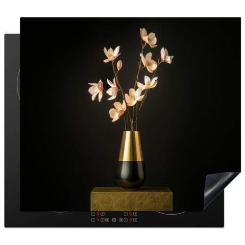 Herdabdeckplatte - Verschnörkelt - Blumenstrauß - Gold - Vase