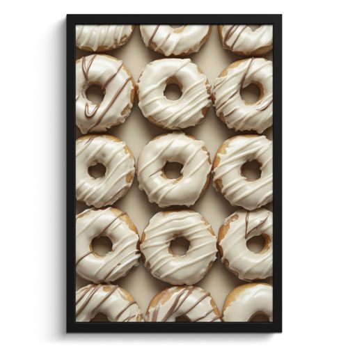 Bilder mit Rahmen - Donuts - Schokolade - Weiß - Beige