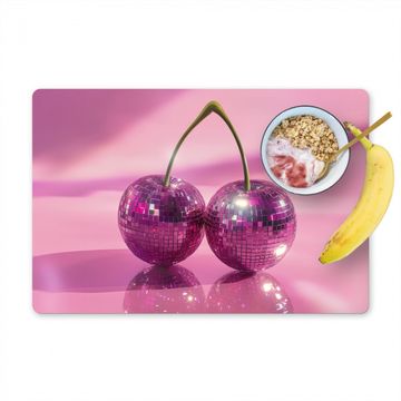 Tischset - Glitzer - Discokugel - Rosa - Kirsche - 6 Stück