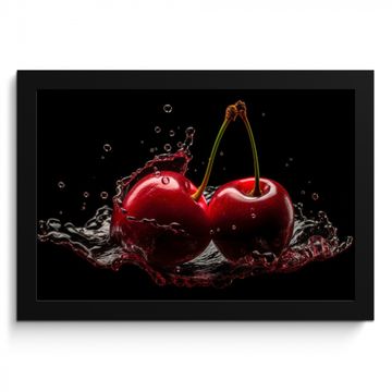 Bilder mit Rahmen - Kirsche - Rot - Frucht - Wasser - Schwarz