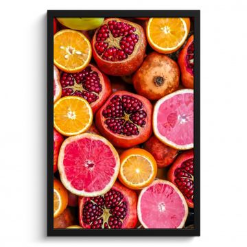 Bilder mit Rahmen - Zitrus und Granatapfel Mosaik