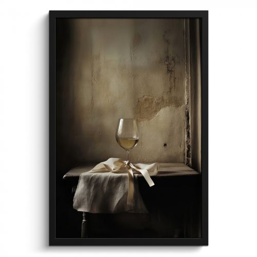 Bilder mit Rahmen - Schleife - Beige - Weiß - Wein