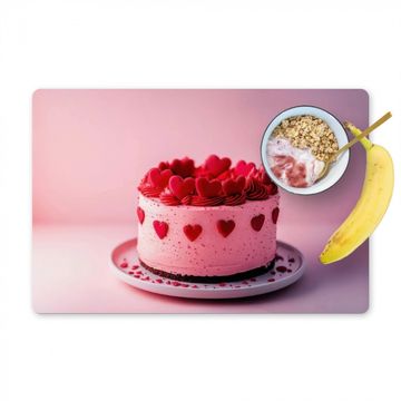 Tischset - Torte - Herz - Rosa - 6 Stück