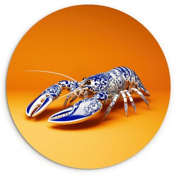 Runde Bilder - Hummer - Delfter Blau - Schild - Hart - Orange
