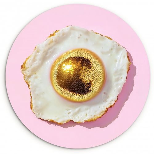 Runde Bilder - Ei - Disco - Frühstück - Glitzer