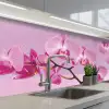 Bloemen - Orchidee - Roze keuken achterwand 2 middel -3d_schuin