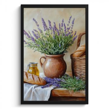 Bilder mit Rahmen - Lavendel - Brot - Stilleben