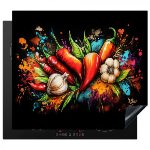 Gemüse - Paprika - Knoblauch - Graffiti - Farbe - Bunt