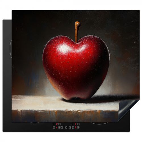 Herdabdeckplatte - Apfel - Herz - Rot
