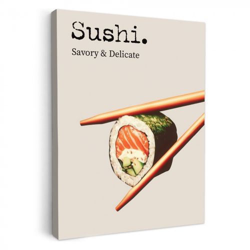 Leinwandbilder - Sushi - Lachs - Reis - Japanisch