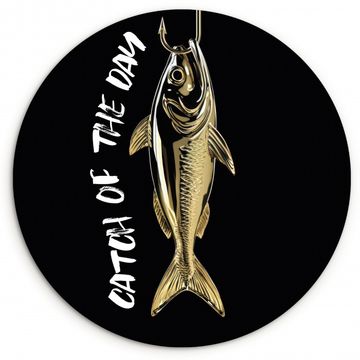 Runde Bilder - Fisch - Schwarz - Gold - Text
