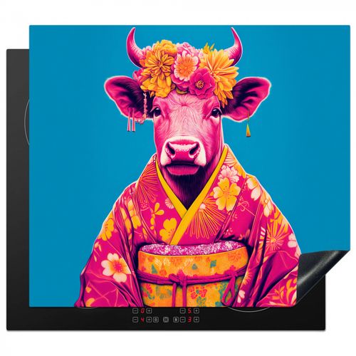 Herdabdeckplatte - Kuh - Blütenkranz - Ohrringe - Kimono