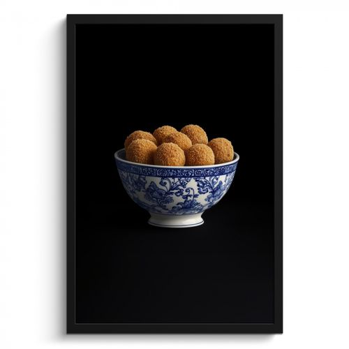Bilder mit Rahmen - Delfter Blau - Bitterballen - Holland - Schale