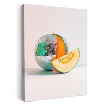 Leinwandbilder - Disco - Discoball - Melone - Pastell