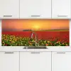 Bloemen - Landschap - Tulpen - Zonsondergang keuken achterwand 2 middel -3d