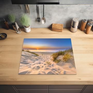 Herdabdeckplatte - Sanfter Sonnenaufgang über Dünenlandschaft