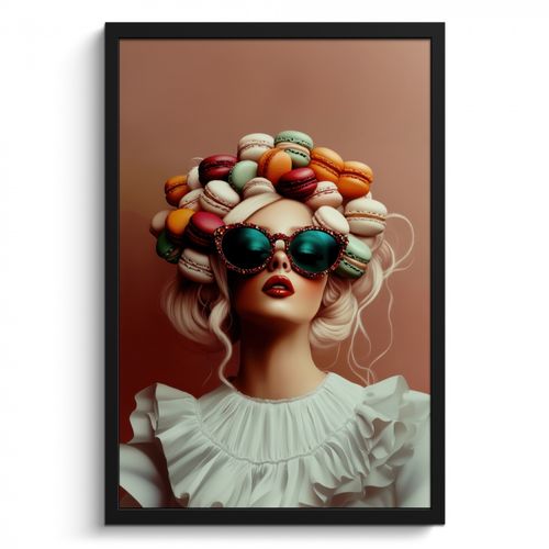 Bilder mit Rahmen - Frau - Makronen - Brille