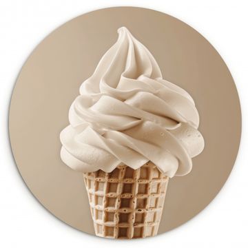 Runde Bilder - Eiscreme - Softeis - Cremig - Horn - Beige