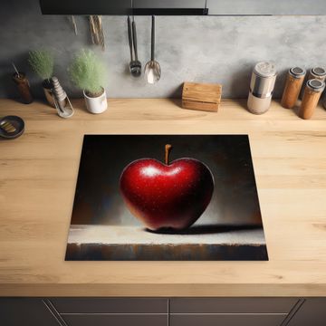 Herdabdeckplatte - Apfel - Herz - Rot