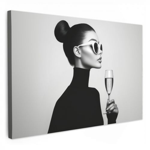 Leinwandbilder - Frau - Champagner - Modern