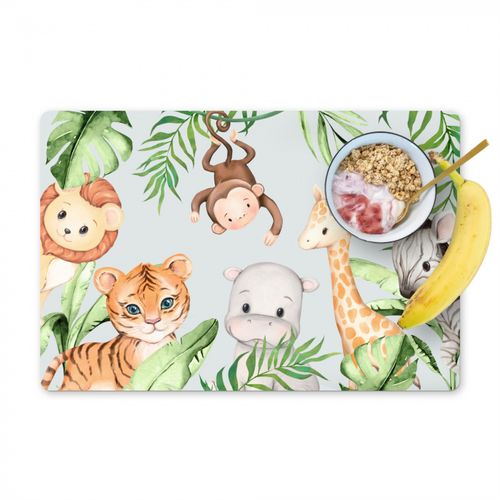 Tischset - Aquarell - Tiere - Kinder - Pflanzen - 6 Stück