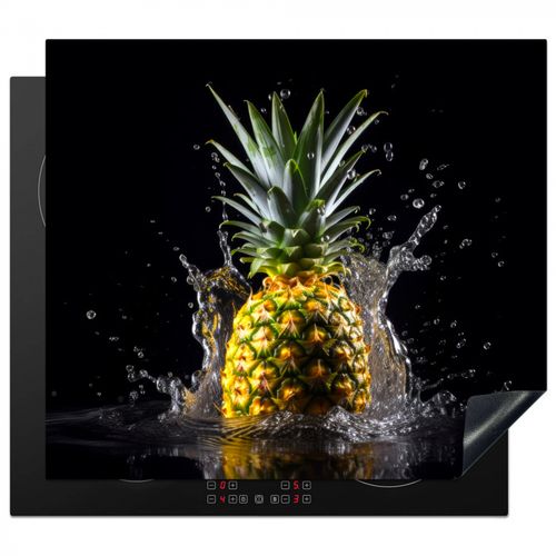 Herdabdeckplatte - Ananas - Obst - Wasser - Pflanzen - Schwarz