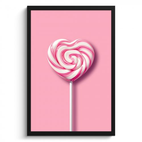 Bilder mit Rahmen - Süßigkeit - Lutscher - Herz - Rosa