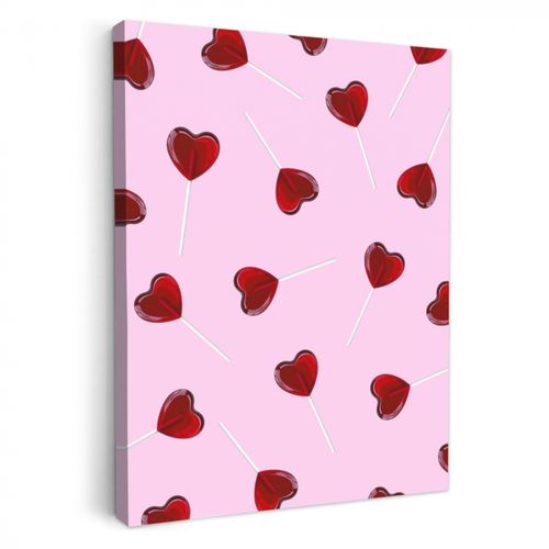 Leinwandbilder - Rosa - Herz - Lutscher - Bonbon