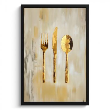 Bilder mit Rahmen - Farbe - Gold - Besteck