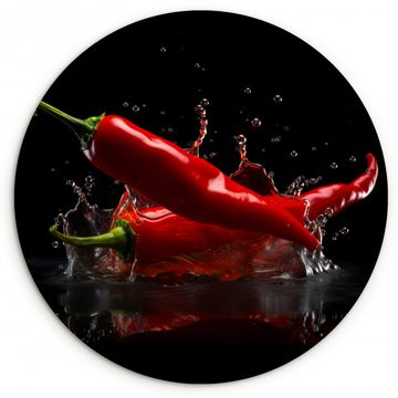 Runde Bilder - Paprika - Rot - Schwarz - Wasser - Gemüse