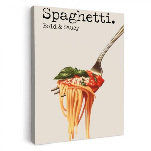 Leinwandbilder - Spaghetti - Tomatensauce - Parmesankäse