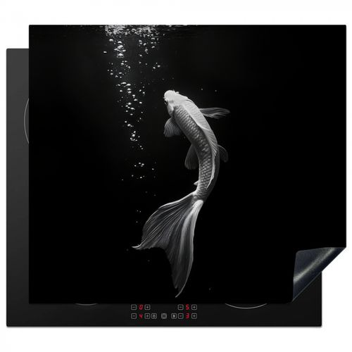 Herdabdeckplatte - Koi - Fisch - Weiß - Schwarz