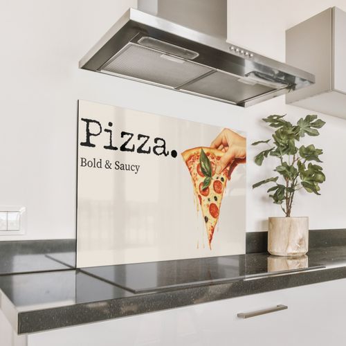 Spritzschutz Küche - Pizza - Käse - Peperoni