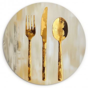 Runde Bilder - Farbe - Gold - Besteck