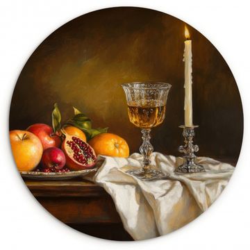 Runde Bilder - Obst - Stilleben - Wein - Kerze