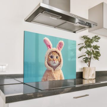 Spritzschutz Küche - Osterhase - Katze - Kostüm