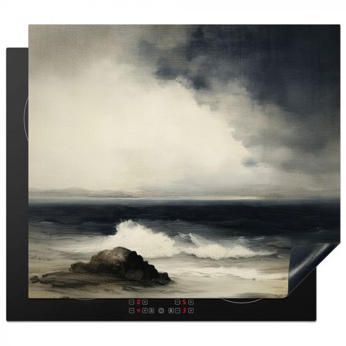Herdabdeckplatte - Meer - Felsen - Sturm
