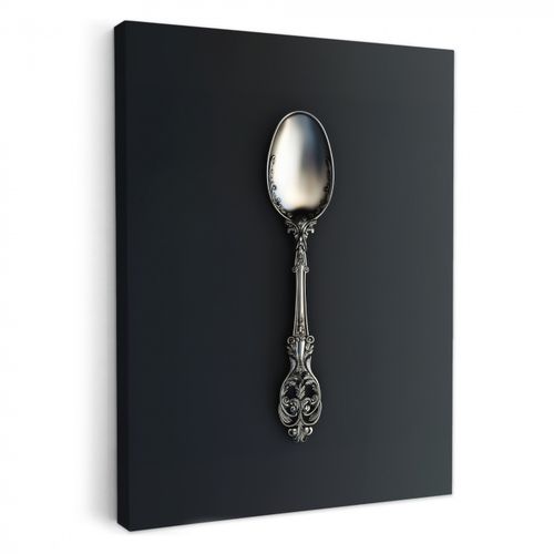 Leinwandbilder - Löffel - Silber - Metall