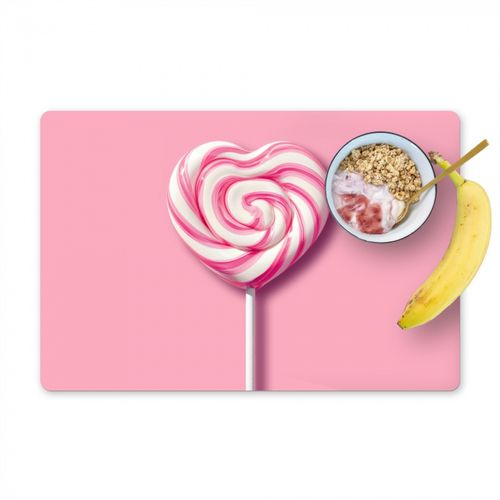 Tischset - Süßigkeit - Lutscher - Herz - Rosa - 6 Stück